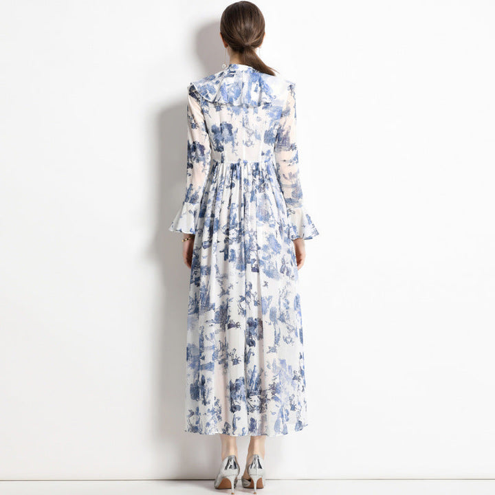 Gabby | Elegante jurk met inktprint