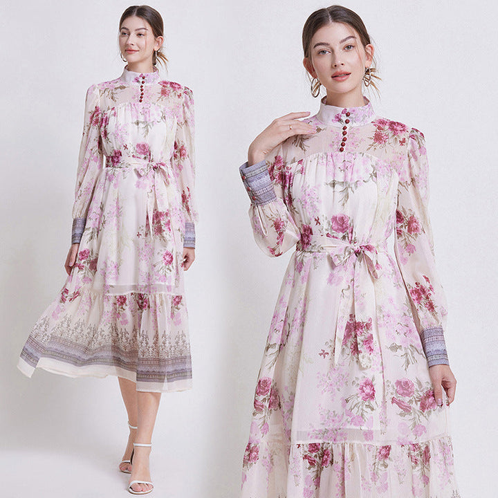 Sarah | Elegante bloemenjurk van chiffon