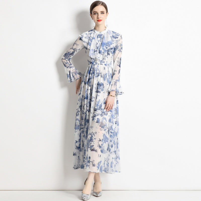 Gabby | Elegante jurk met inktprint