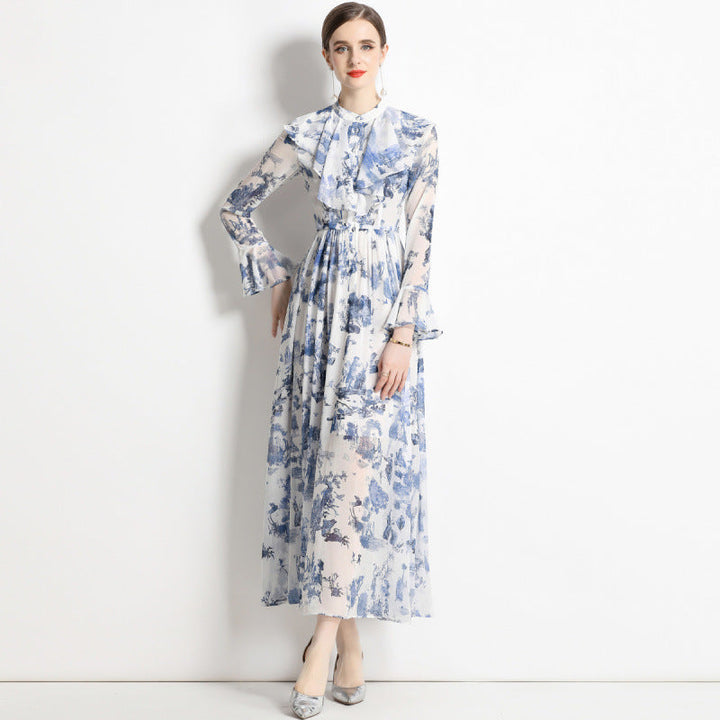 Gabby | Elegante jurk met inktprint