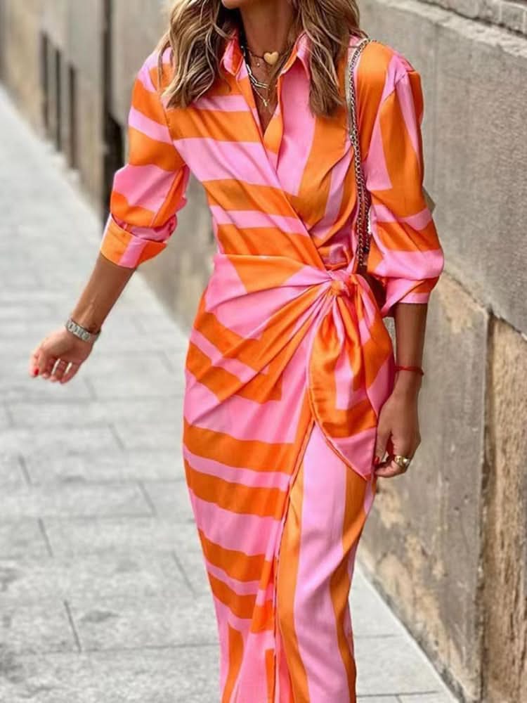 ModeHuis® | Jurk met Wikkelprint