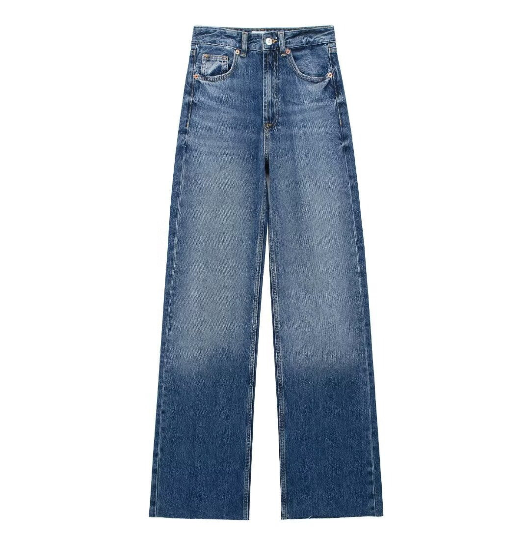 ModeHuis® | Blauwe Damesbroek Wide Leg