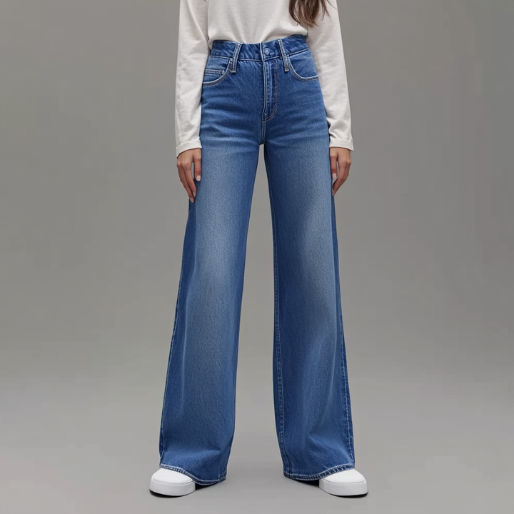 ModeHuis® | Blauwe Damesbroek Wide Leg