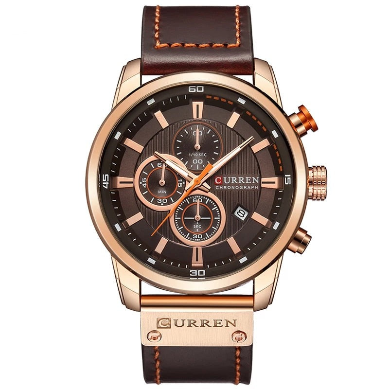 Elegant Kwarts Horloge met Leren Band