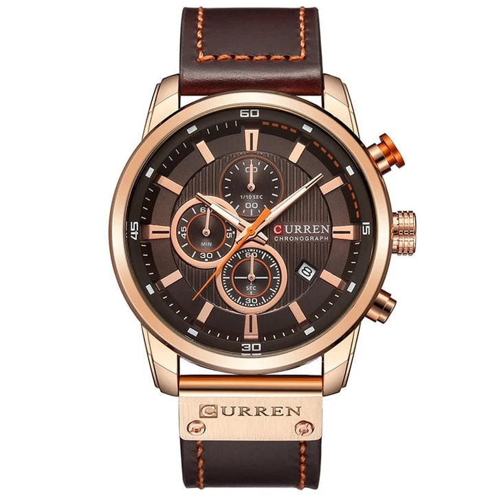 Elegant Kwarts Horloge met Leren Band