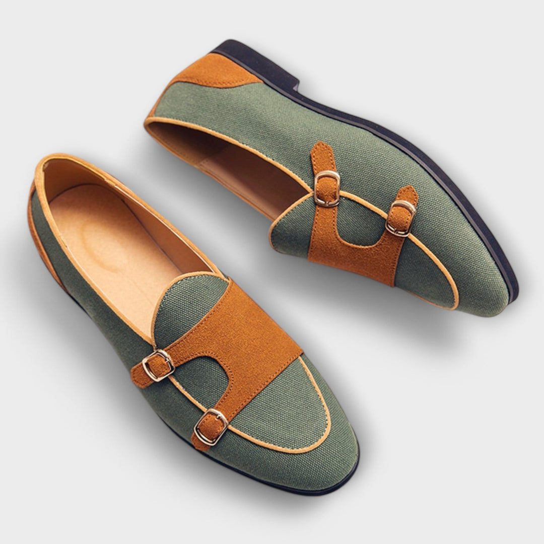 Giorgio | Vegan suède loafers met gesp voor heren