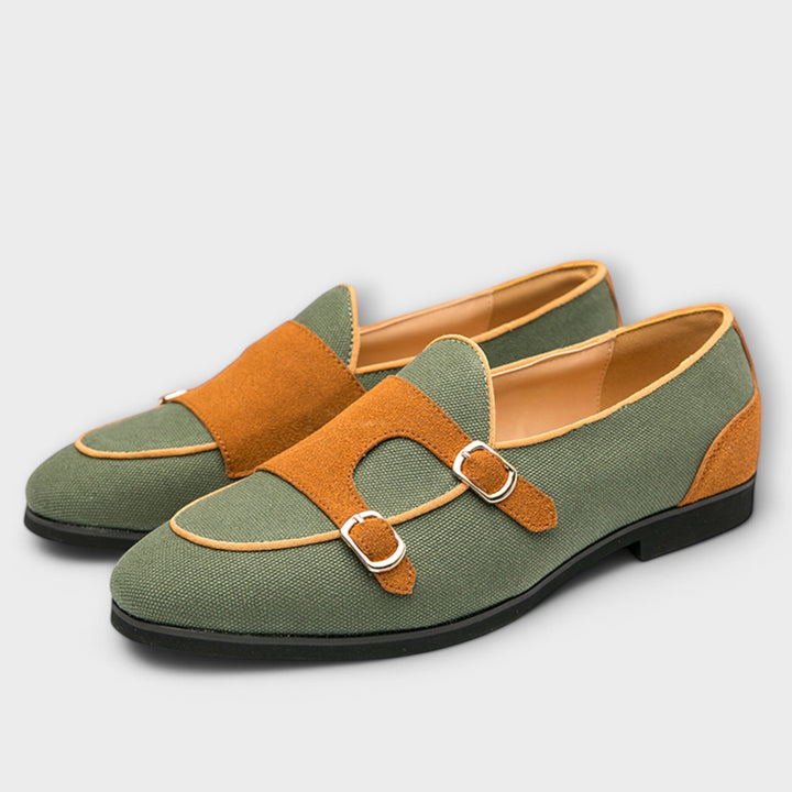 Giorgio | Vegan suède loafers met gesp voor heren