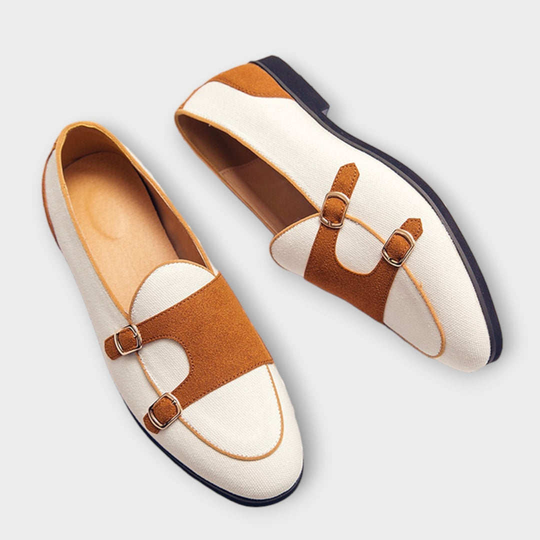 Giorgio | Vegan suède loafers met gesp voor heren