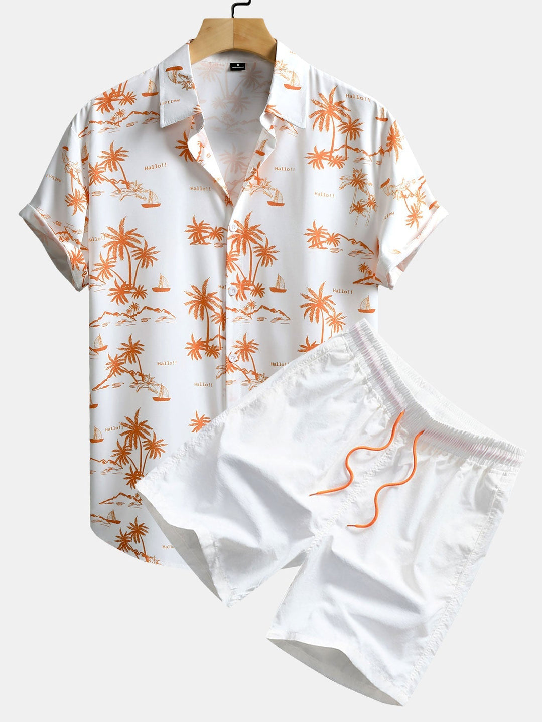 Overhemd met palmboomprint & zwemshort