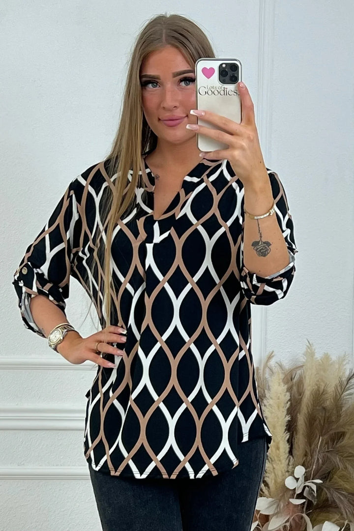 Emma - Casual grafische blouse