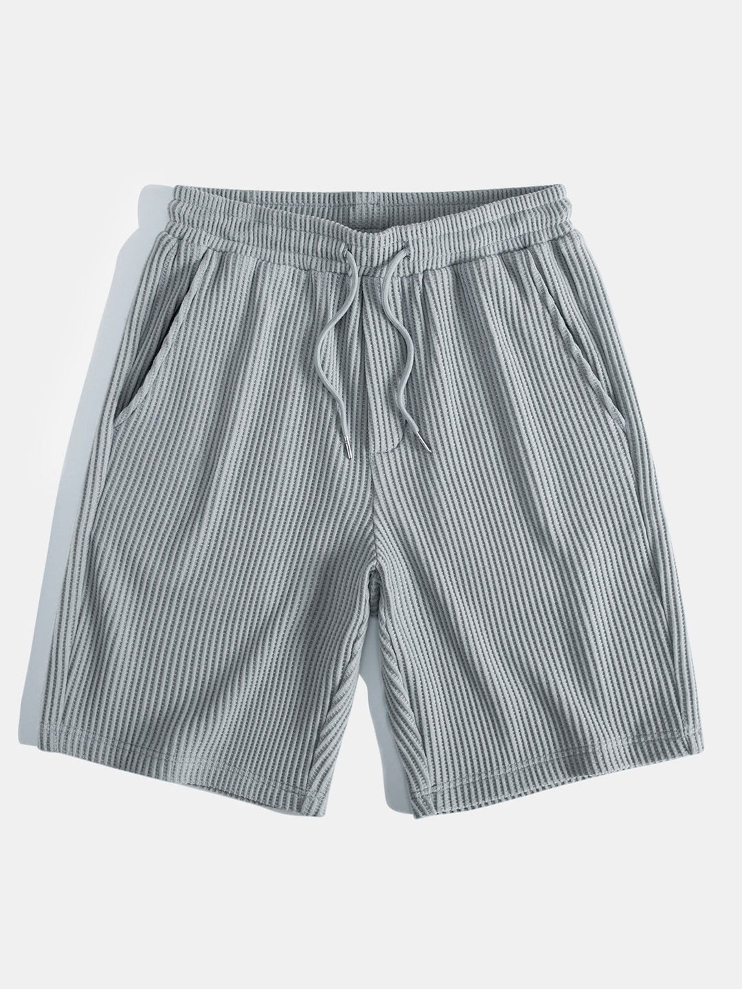 Gebreide wafelstructuur shorts met trekkoord