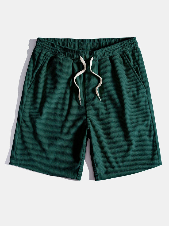 Ribfluweel shorts met elastische taille