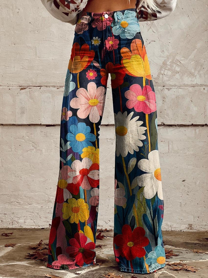Poppy | Retro tuin broek met wijde pijpen