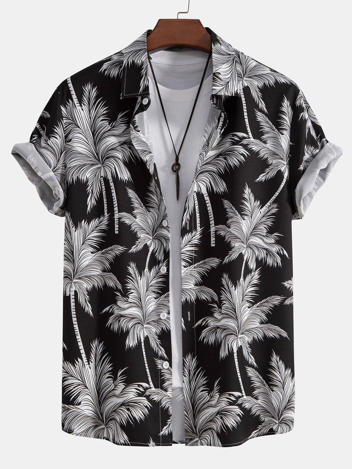 Palmboom print overhemd & zwemshort