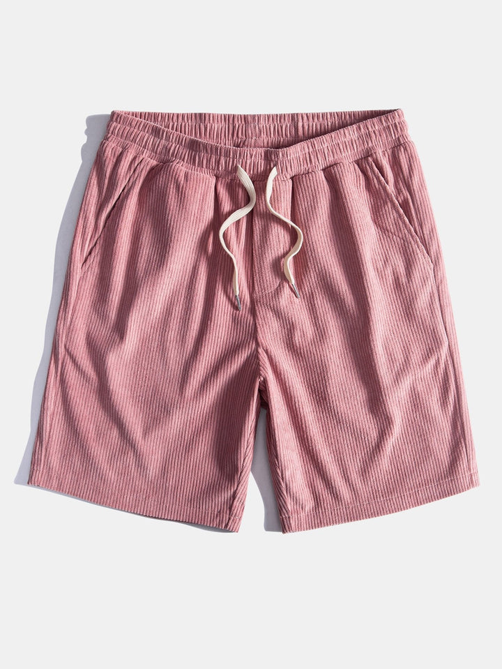 Ribfluweel shorts met elastische taille