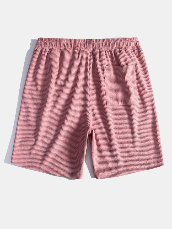 Ribfluweel shorts met elastische taille