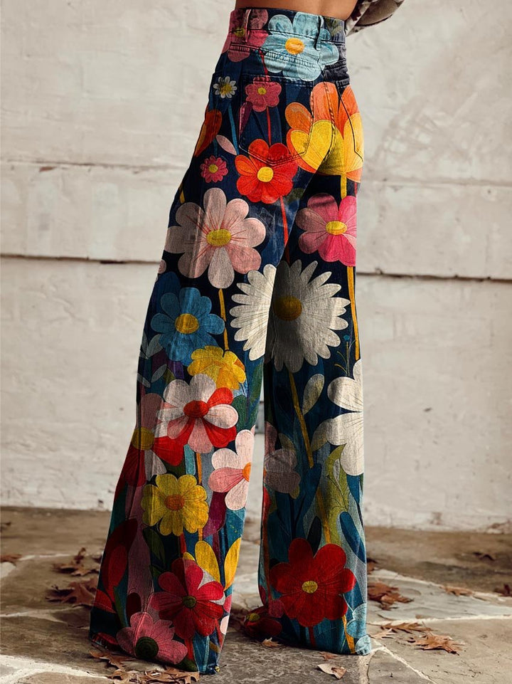 Poppy | Retro tuin broek met wijde pijpen