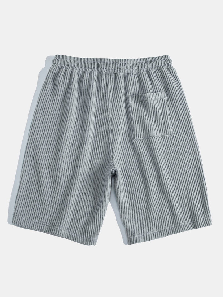 Gebreide wafelstructuur shorts met trekkoord