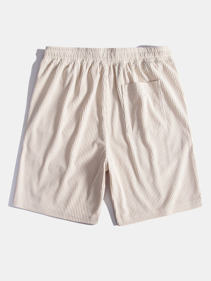 Ribfluweel shorts met elastische taille