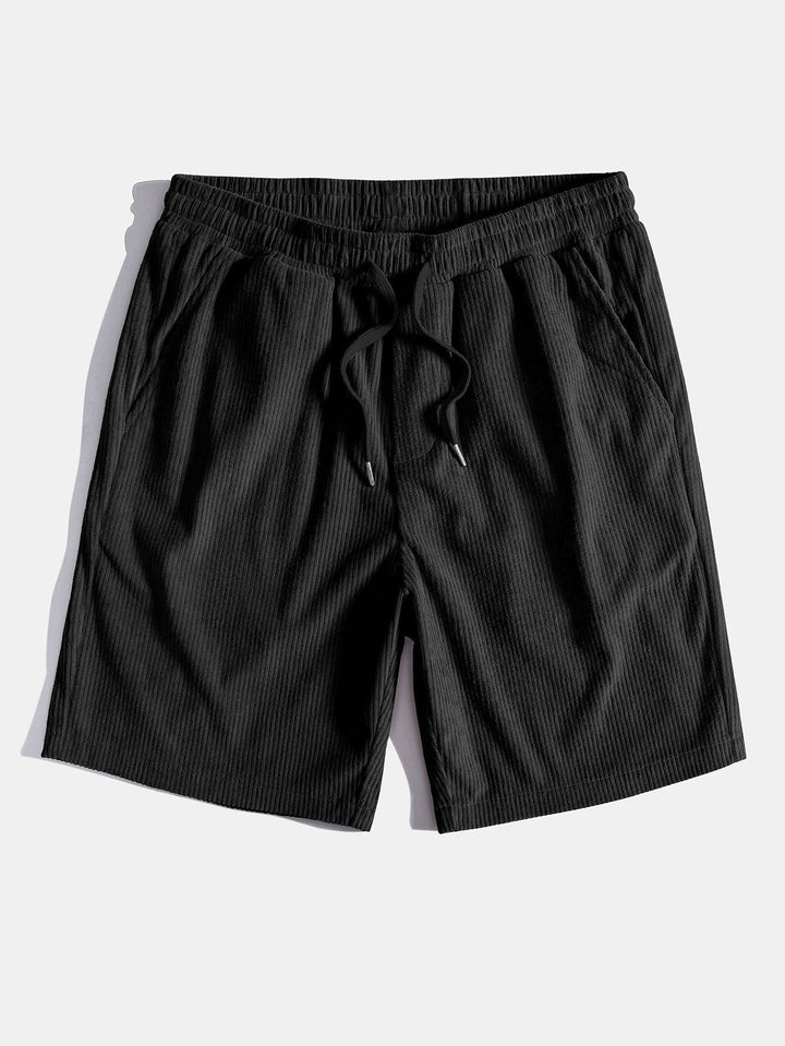 Ribfluweel shorts met elastische taille