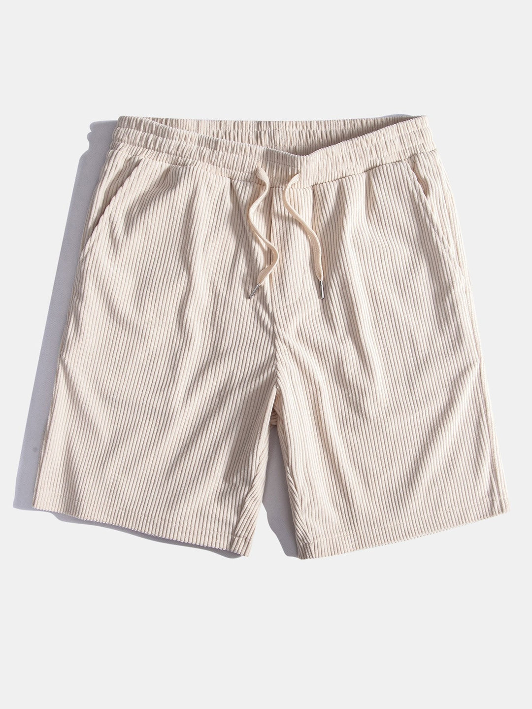 Ribfluweel shorts met elastische taille