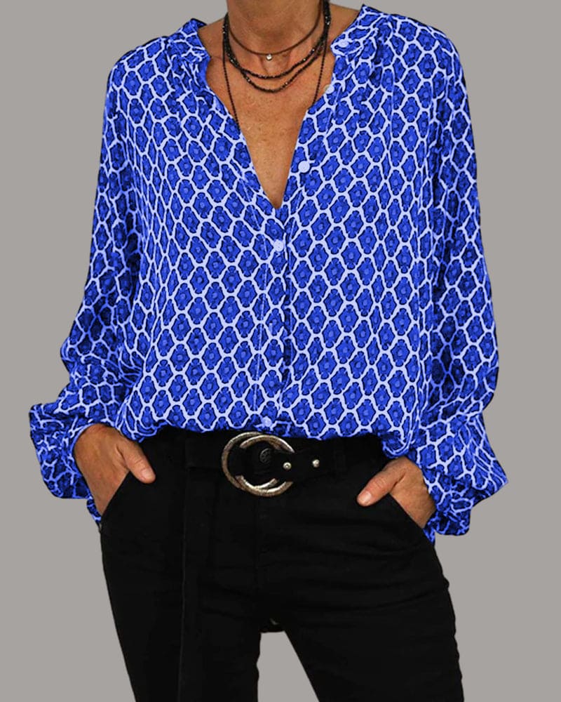 ModeHuis® | Relaxed V-Hals Midi-Shirt