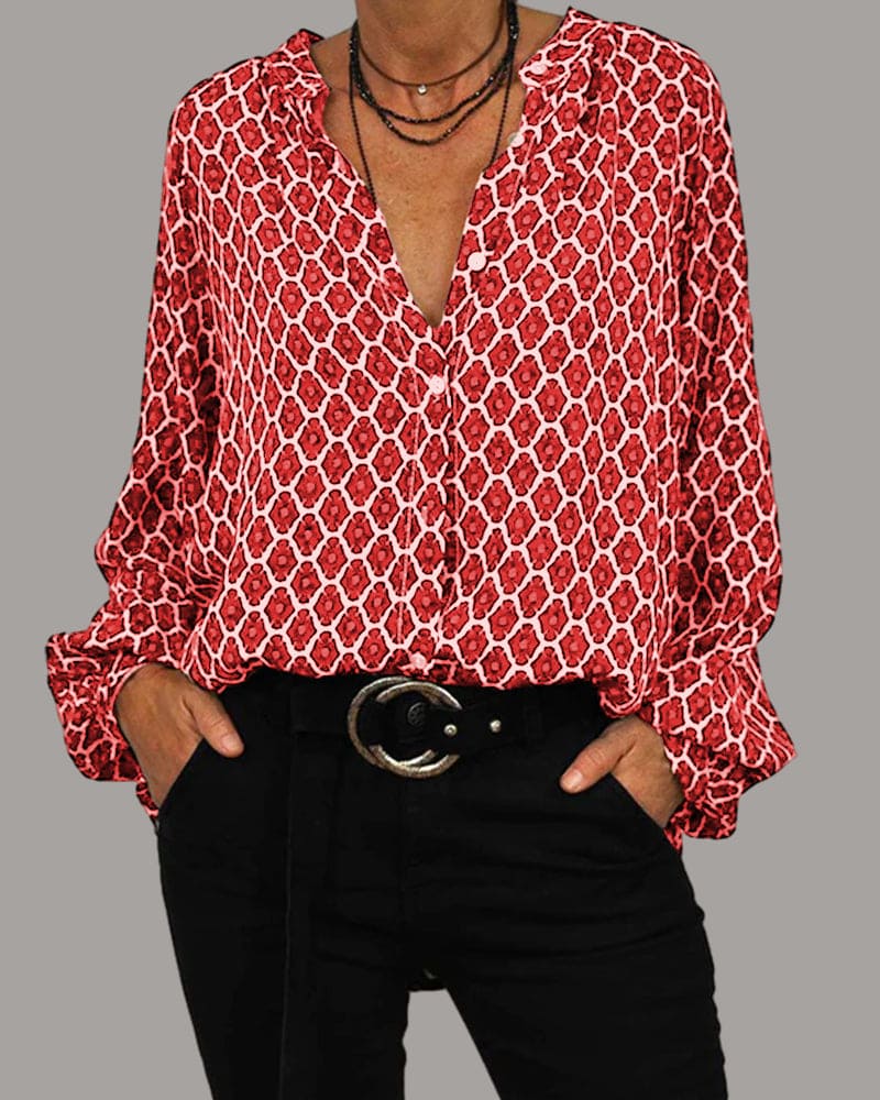 ModeHuis® | Relaxed V-Hals Midi-Shirt